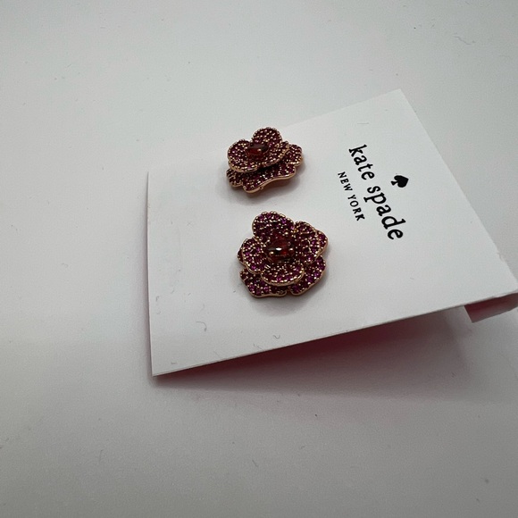 NWT Kate Spade 3D Rose Scarlet Blooms Earrings - Picture 3 of 4